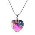 thumbnail image 1 of Glass Heart Pendant Necklace Fashion Charm Chain Necklace Clavicle Chain--White AB-Product code 36335 White AB, 1 of 5