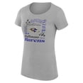 thumbnail image 2 of Women's G-III 4Her by Carl Banks  Heather Gray Baltimore Ravens Super-Slim Fit Lightweight Collage Team T-Shirt, 2 of 3