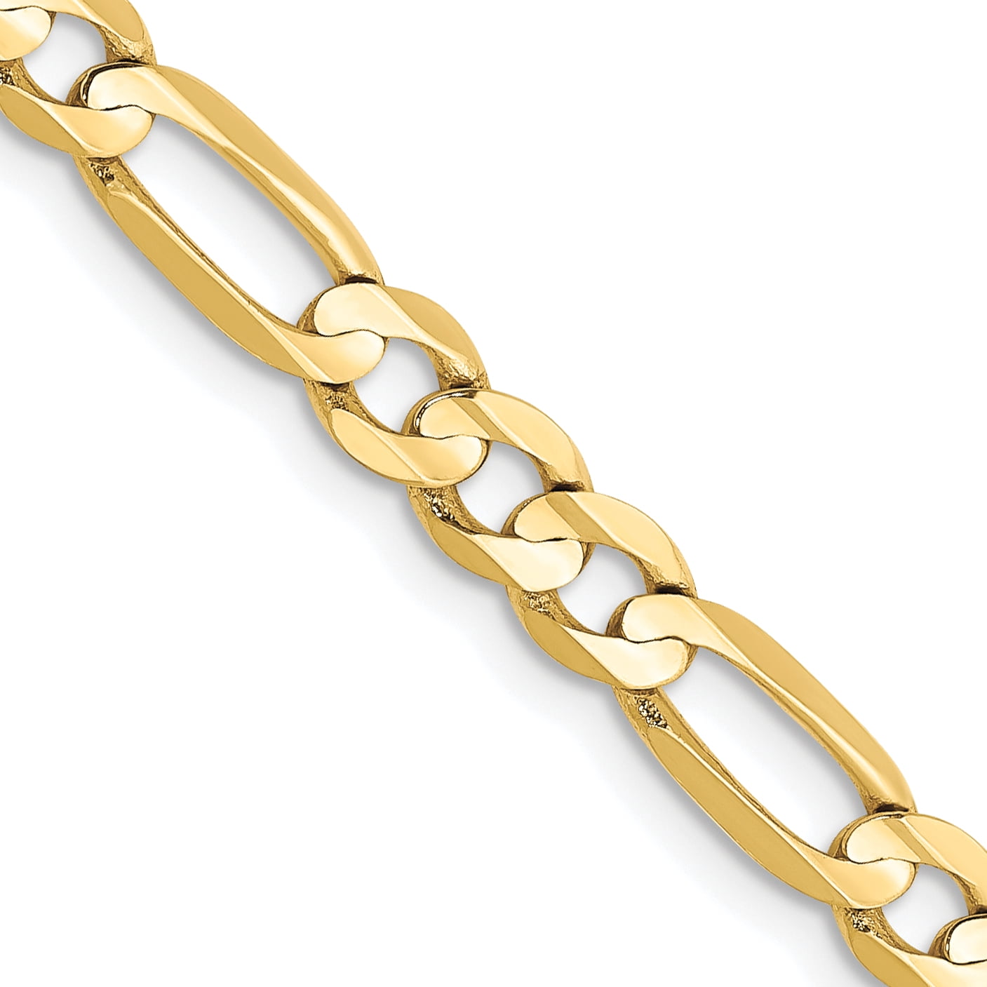 10k Yellow Gold 4.5mm Concave Figaro Chain Necklace Pendant Charm