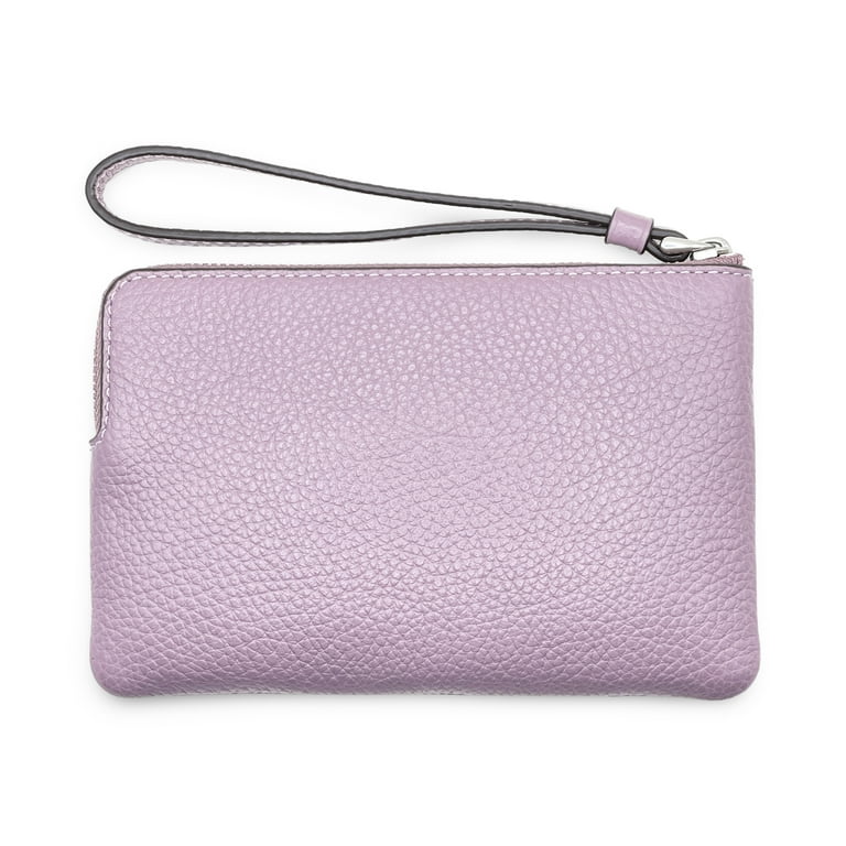 Coach Women's Small Corner Zip Wristlet in Pebbled Leather