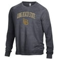 thumbnail image 2 of Men's Heathered Black Cal State Long Beach The Beach The Champ Tri-Blend Pullover Sweatshirt, 2 of 3
