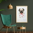 thumbnail image 2 of Pug Wall Art with Frame, Live Love Bark Words with a Puppy in a Tea Cup Happiness Funny Image, Printed Fabric Poster for Bathroom Living Room Dorms, 23" x 35", Pink Black Pale Pink, by Ambesonne, 2 of 2