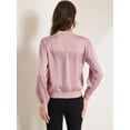 thumbnail image 4 of DARING DIVA Zip Up Coat Long Sleeve Outerwear  Lightweight Top S Dusty Pink, 4 of 6