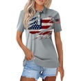 thumbnail image 2 of Women's 250 Year American Anniversary Shirt Patriots Short Sleeve Polo Shirts Freedom Fashion Independence Day T-Shirts - Polo Shirt 4Th of July Shirt Independence Day commemoration Top Gray XXL, 2 of 5