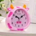 thumbnail image 2 of Reloj despertador con forma de vaca con dibujos animados, luz nocturna analógica para niños, 2 of 2