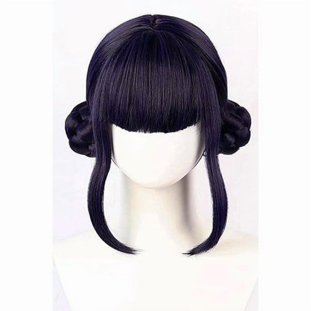 wonima44 Purple Black Double Braid Wig Anime Cosplay Wigs for Women Halloween Costume Wig