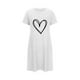 thumbnail image 4 of Camisón corto de poliéster para mujer, talla grande, estampado de San Valentín, cuello redondo, manga corta, 4 of 4