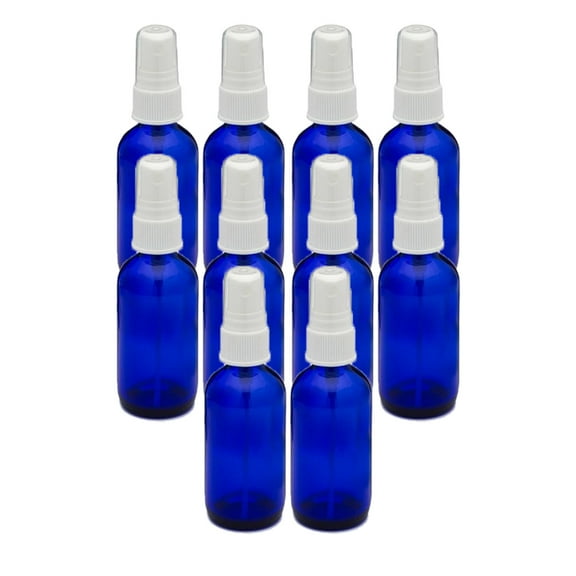 Global Cobalt Blue 2oz White Mist Sprayer Bottle (60ml) Pack of 10
