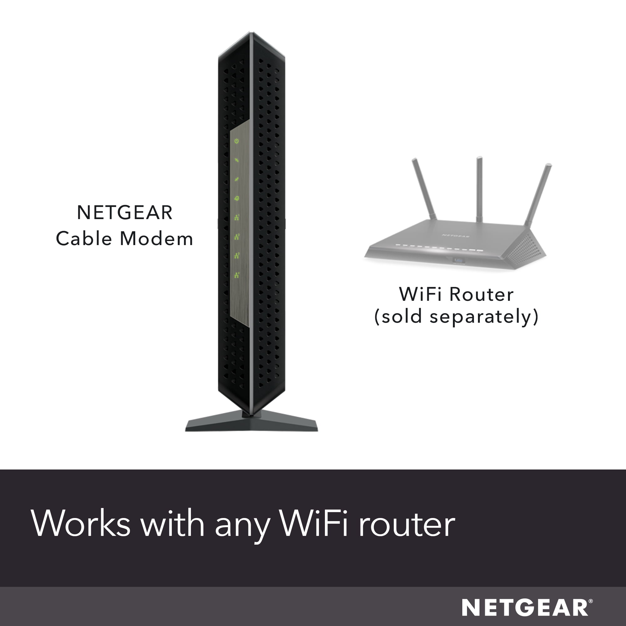 NETGEAR CM1200-100NAR Nighthawk CM1200 DOCSIS 3.1 Multi-Gig Cable Modem, Black
