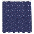 thumbnail image 3 of Birds Shower Curtain, Minimal Pattern of Tropical Animals with Wings Heron Flamingo Print, Fabric Bathroom Set with Hooks, 69W X 70L Inches, Dark Indigo Rose and White, by Ambesonne, 3 of 3