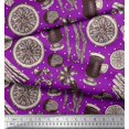 thumbnail image 2 of Soimoi Modal Satin Fabric Dot,Spices & Cups Printed Craft Fabric by the Yard 42 Inch Wide, 2 of 3