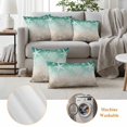 thumbnail image 6 of Green Ombre Coastal Outdoor Waterproof Pillow Covers, Sea Nautical Summer Beach Starfish Coral Decorative Square Throw Pillowcase Sofa Cushion Sham for Patio/Couch/Chair, 16"x16" 2 Pack, 6 of 8