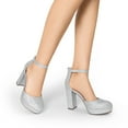 thumbnail image 5 of DREAM PAIRS Women's Platform Chunky High Heels Closed Toe Block Ankle Strap Dress Bridal Party Wedding Shoes, 5 of 6