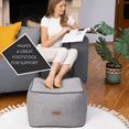 thumbnail image 2 of Dekorist Ottoman Pouffe, Comfortable Cube Foot stool, Soft Velvet Bean Bag, Home Decor Footstool Extra Seating for Living Room, Bedroom, Quantum, 18 x 18 inch, Gray, 2 of 6