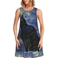 thumbnail image 1 of Fotbe Shambhala Cat In Van Gogh Impressionist Vestido de Verano sin Mangas para Mujer – Vestido Midi Línea A, Estilo Camiseta Floral, Vestido Playero Casual y Fluido, 1 of 7