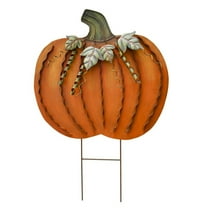 Metal Pumpkin Yard Sign with Stake Lawn Decoration Pumpkin Yard Stake Fall Decor