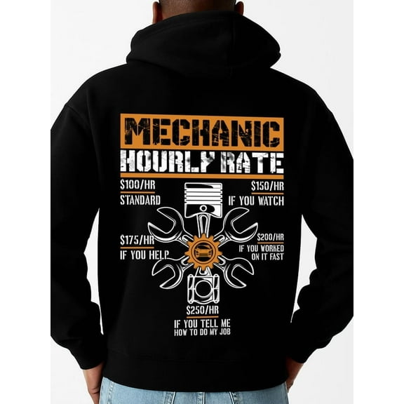 Mechanic Hourly Rate hoodies & sweatshirt mechanical for men sweater hoodie black Sporty Athletic Hoodie For Fall & Winter gift futuristic funny Basic Unisex Shirt Graphic tshirts