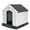 Grey, variant on 28 Inch Large Plastic Dog House, Dog Kennel Outdoor Waterproof Doghouse Casas para Perros, Puppy Shelter Elevated Floor and Air Vents Igloo Dog House, for Small Medium Large Dogs Outdoor Indoor, Blue