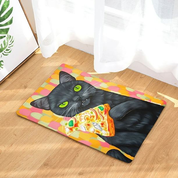 Cute Cat Modern Washable Indoor Outdoor Mats Non Slip Kitchen Hall Door