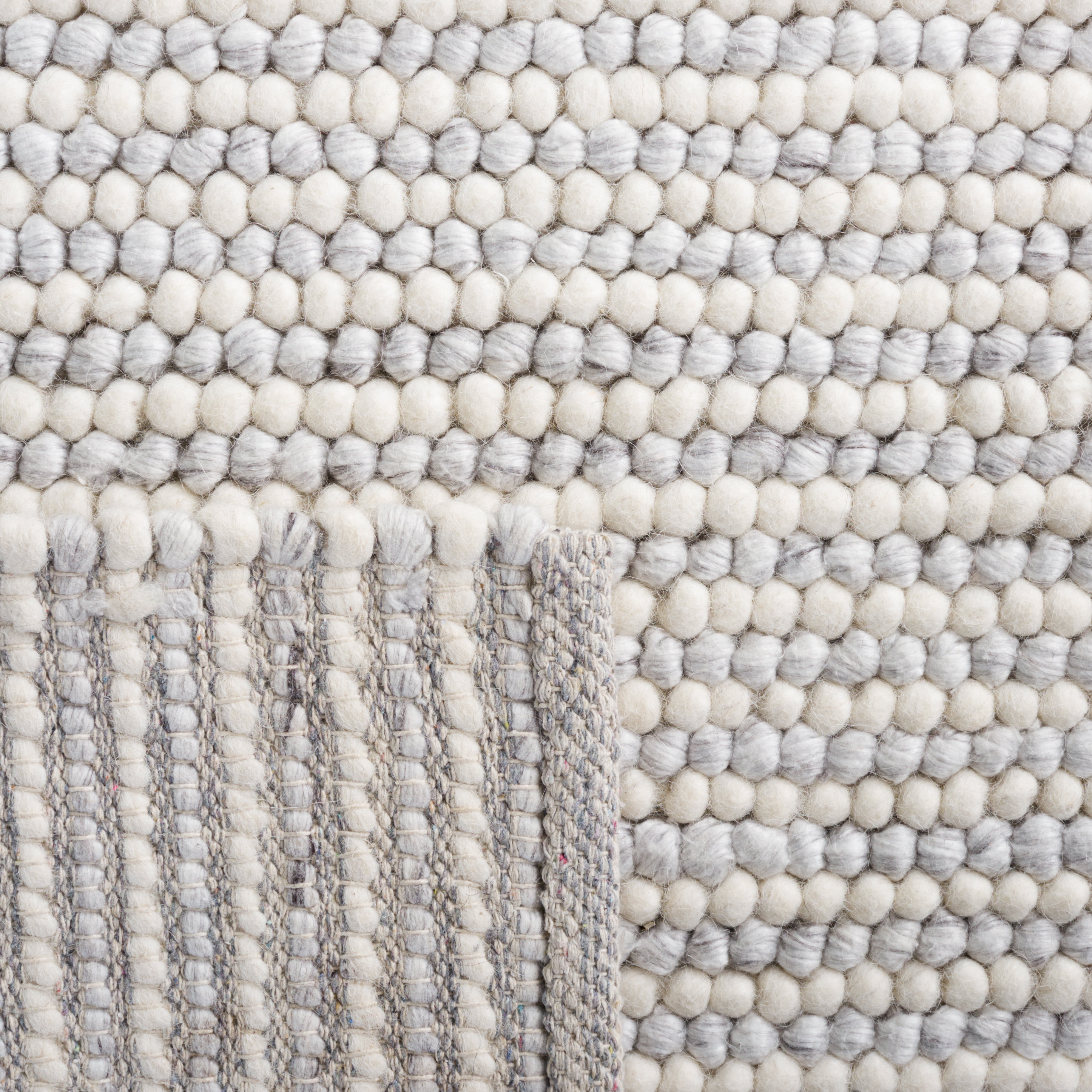 SAFAVIEH Natura Fredrick Striped Area Rug, Ivory/Light Grey, 6' x 6' Round