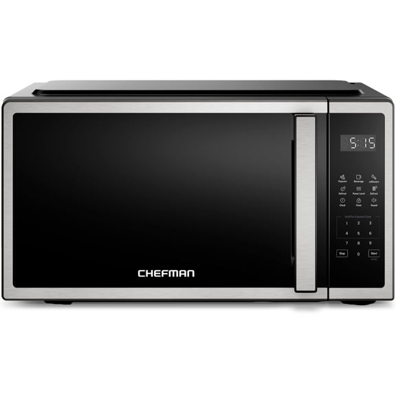 Chefman Countertop Microwave Oven 0.7 Cu. Ft., 700W, 3 Presets, & 10 Power Levels – Stainless Steel