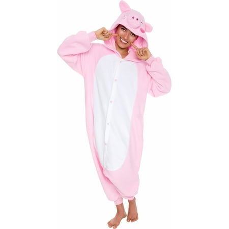 SILVER LILLY Unisex Adult Plush Pig Animal Halloween Costume Pajamas