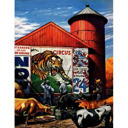 Marmont Hill Barnside Circus Poster by Stevan Dohanos Painting Print on Wrapped Canvas