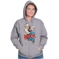 thumbnail image 4 of Popeye the Sailor Retro Cartoon Comic Zip Up Hoodie Men's Women's Brisco Brands S, 4 of 6