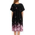 thumbnail image 4 of Oudiya Womens Nightgown Short Sleeve House Dress with Pockets-Floral Print Mumu Dress, 4 of 6