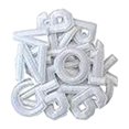 thumbnail image 2 of GUOOL Iron-on Patches Letter And Number Patches Decorative Stickers Embroidered Patches Applique Patches for Skirts Backpacks Dress Shirts White, 2 of 9