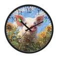 thumbnail image 2 of Voice Activated Clock with Glow Light 12 Inch Large Silent Wall Clock Battery Operated for Home Decor Cute Pig with Sunflower Field, 2 of 8
