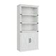 thumbnail image 1 of QinaQin Librero farmhouse de 5 niveles y 68.7 pulgadas, con puertas de gabinete y repisa ajustable, ideal para organizar libros y decoración en sala u oficina, 1 of 6