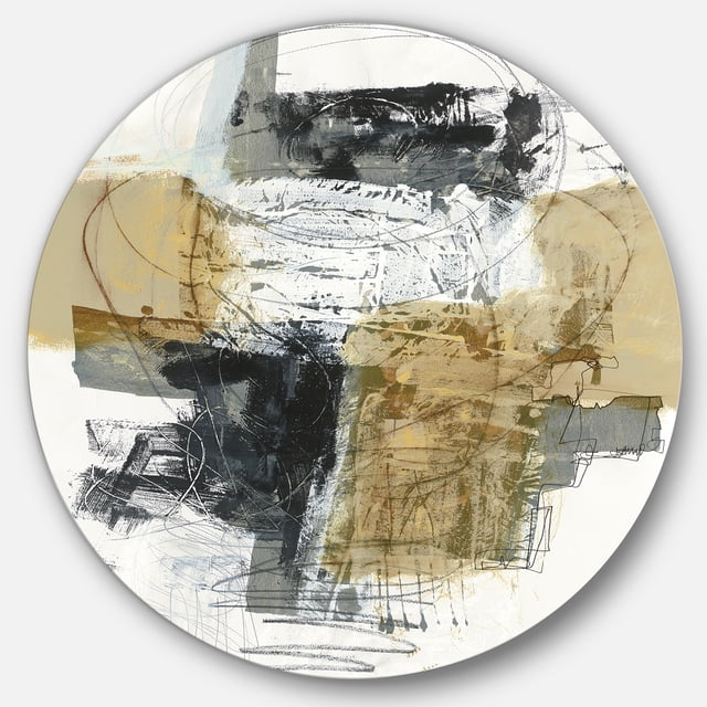 Designart 'Glam Cream Dream II' Glam Metal Circle Wall Art