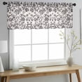 thumbnail image 2 of Farmhouse Black Valance Curtains for Kitchen/Living Room/Bathroom/Bedroom Window, Rod Pocket Small Topper Half Short Window Curtains Voile Sheer Scarf, Vintage Flower Leaf Botanical Plant 42"x18", 2 of 8