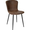 thumbnail image 2 of Set Juego 4 Sillas Houzer Comedor Cocina Ante Suede Gamuza Café Estructura Negro Asiento Café, 2 of 7