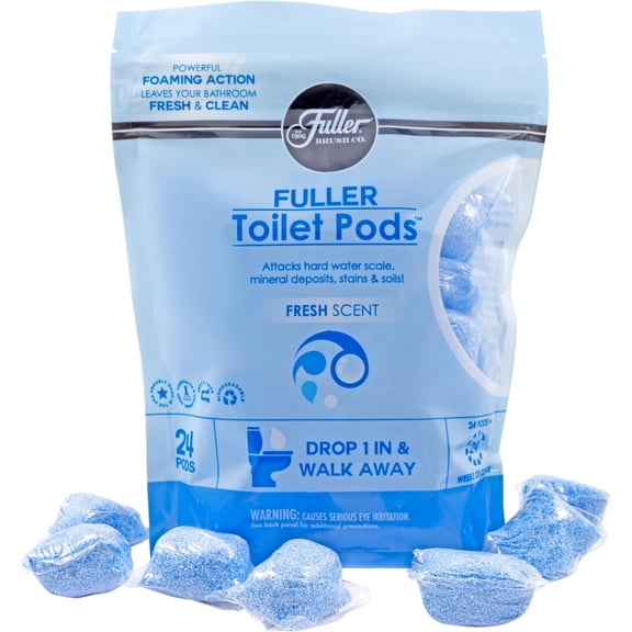 Toilet Bowl Cleaner Pods - Water Soluble Tablet Cleansers, Cleans Descales & Refreshes Bathroom Toilets Removes Odors Soils & Stains Light Fresh Scent Ideal for Homes & Businesses 1-Pack