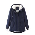 thumbnail image 3 of Patlollav Women Coats Plus Size Solid Jacket Long Sleeve Draw Back Outwear Cardigan, 3 of 7