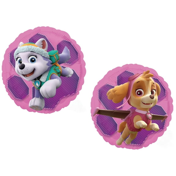 2 Anagram PAW PATROL GIRLS SKYE & EVEREST 18" Birthday Foil Balloon Decoration Supplies Party Supplies