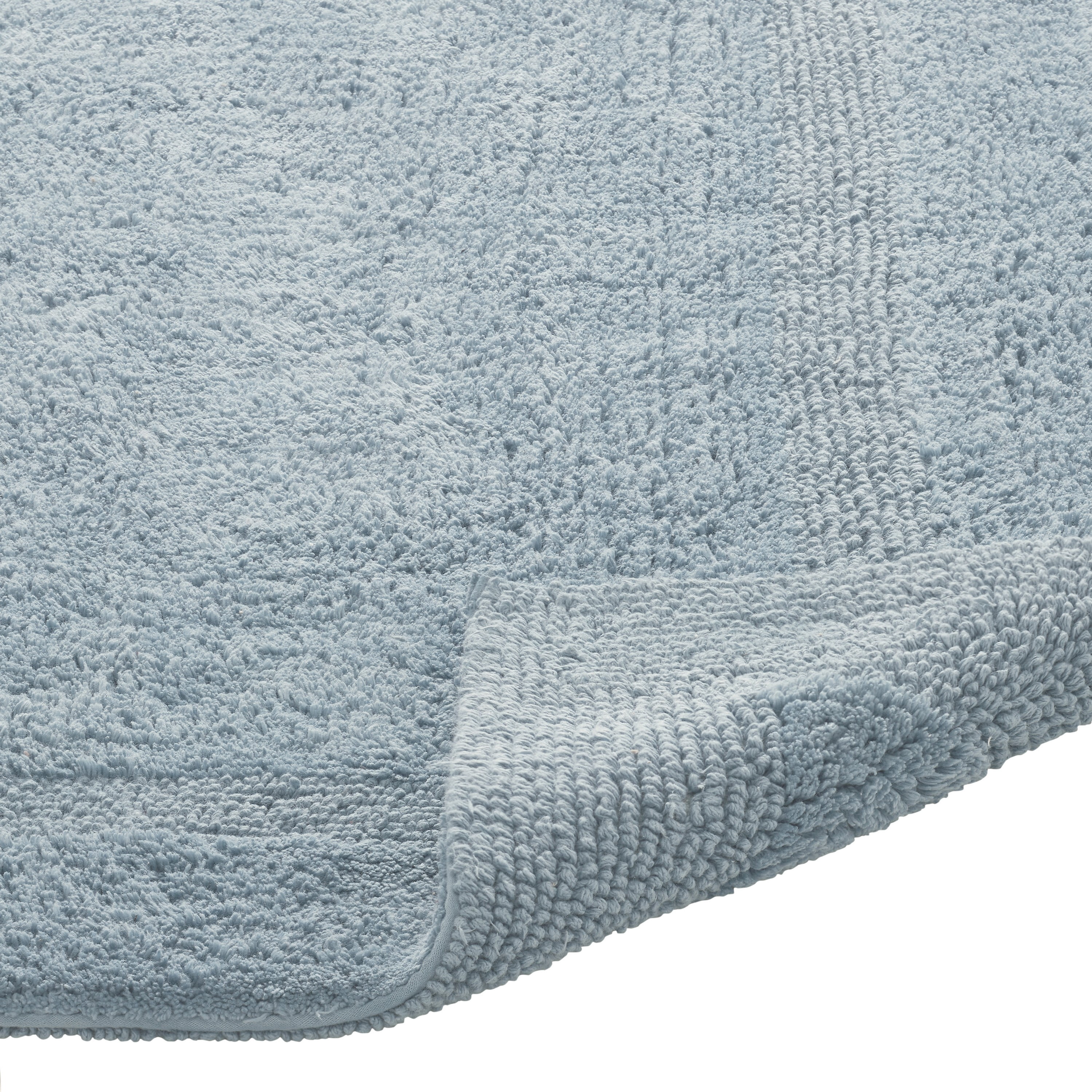 Better Trends 3 Piece Bathroom Rugs Set 100% Cotton Soft Bath Rug Water Absorbent, Reversible, Machine Washable for Bathroom Decor Toilet Base Contour, Luxury Runner Mat Blue Lux Collection
