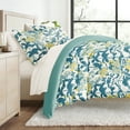 thumbnail image 2 of 6PC Bedding Bundle - Patterned Duvet Cover Set White Comforter and Solid Sheet Set in Boho Flower, 2 of 12