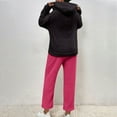 thumbnail image 4 of Mifsaly Women's Pajama Sets Fuzzy Fleece Warm Winter Pjs 2 Piece Homewear Matching Outfits Hooded Soft Cozy Sleepwear Plus Size Long Sleeve Nightwear Loose Thermal Pants Fashion Homewear Loungewear, 4 of 7