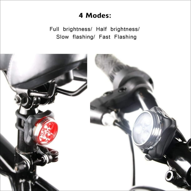 Ascher USB Rechargeable Bike Light Set Super Bright Front
