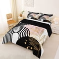 thumbnail image 2 of Castle Fairy Boho Tropical Leaf Full Size Comforter Sets 3 Pieces for Teens, Geometric Art Bedding Sets for Bedroom, Black Gold,Black Reversible, 2 of 6