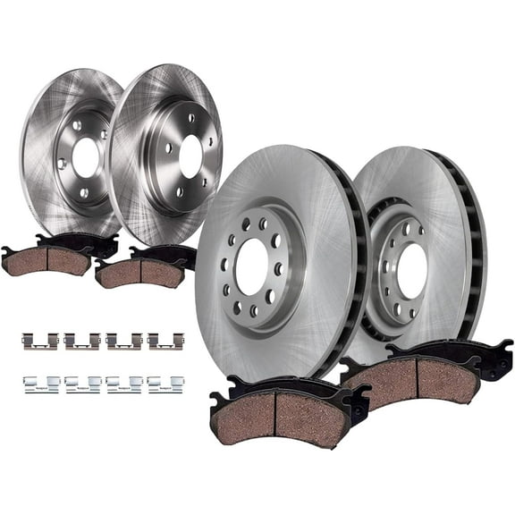 Detroit Axle - 8pc Brake Kit for 14-15 Chevrolet Cruze Volt 12-17 Buick Verano, Disc Brake Rotors 2014 2015 Ceramic Brakes Pads Replacement: 11.81" inch Front and 11.50" inch Rear Rotors