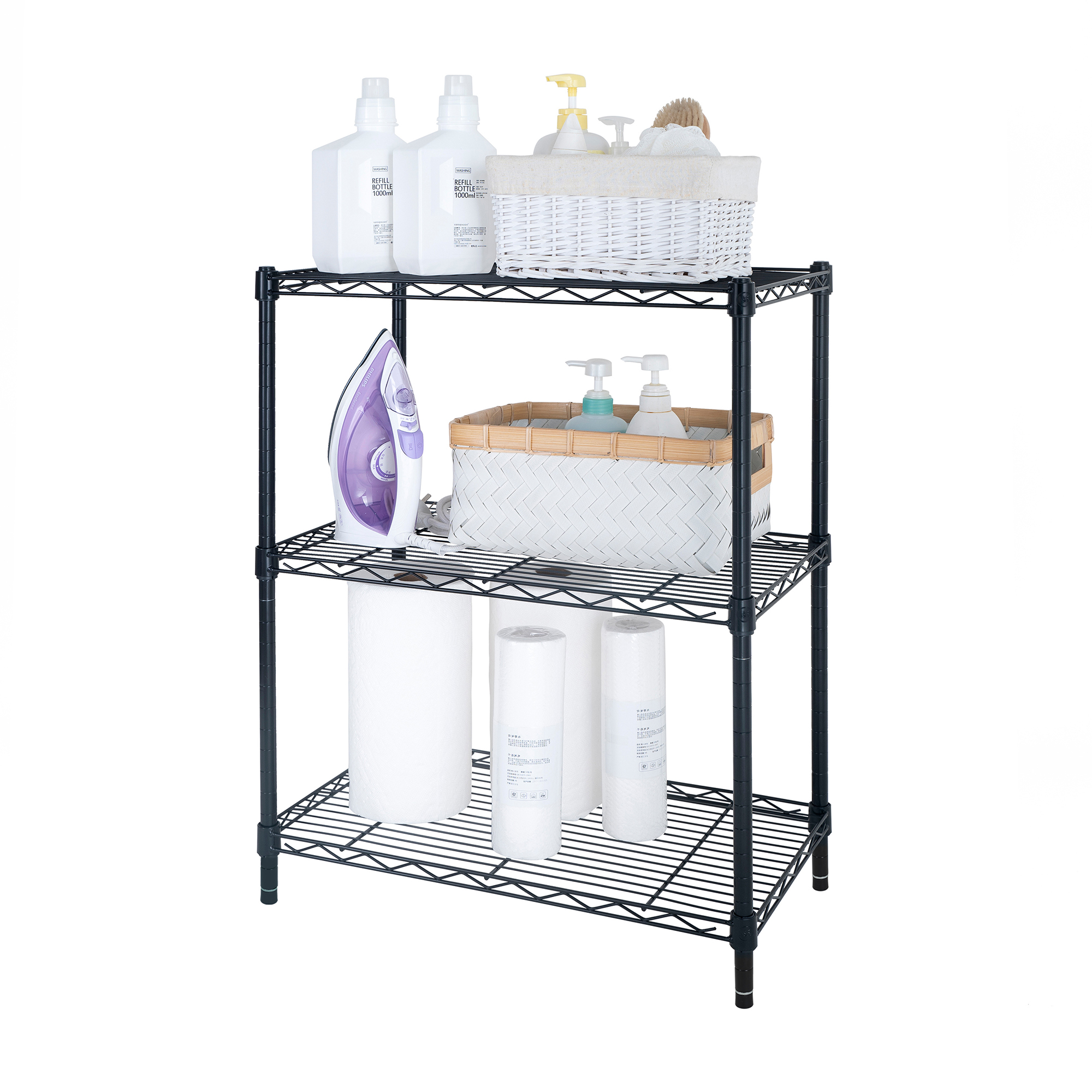 Hyper Tough 3-Tier Wire Shelving Rack, Black photo 4