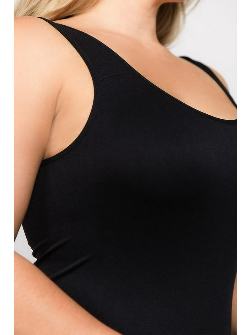K-cliffs Women's Plus Size Traditional Ribbed Tank Dress, Black 95% Polyester, 5% Spandex, Size: Plus size/One Size