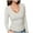 Beige, variant on Women's Ribbed V Neck Slim Fitted T-Shirts Basic Solid Long Sleeve Layering Tee Top for Casual and Stylish Outfits