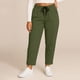 thumbnail image 5 of Pincandy Women's Plus Size Solid Color Fashion Elastic Waist Corduroy Wide Leg Pants with Pockets, Loose Fit, Casual & Daily Wear, 5 of 7