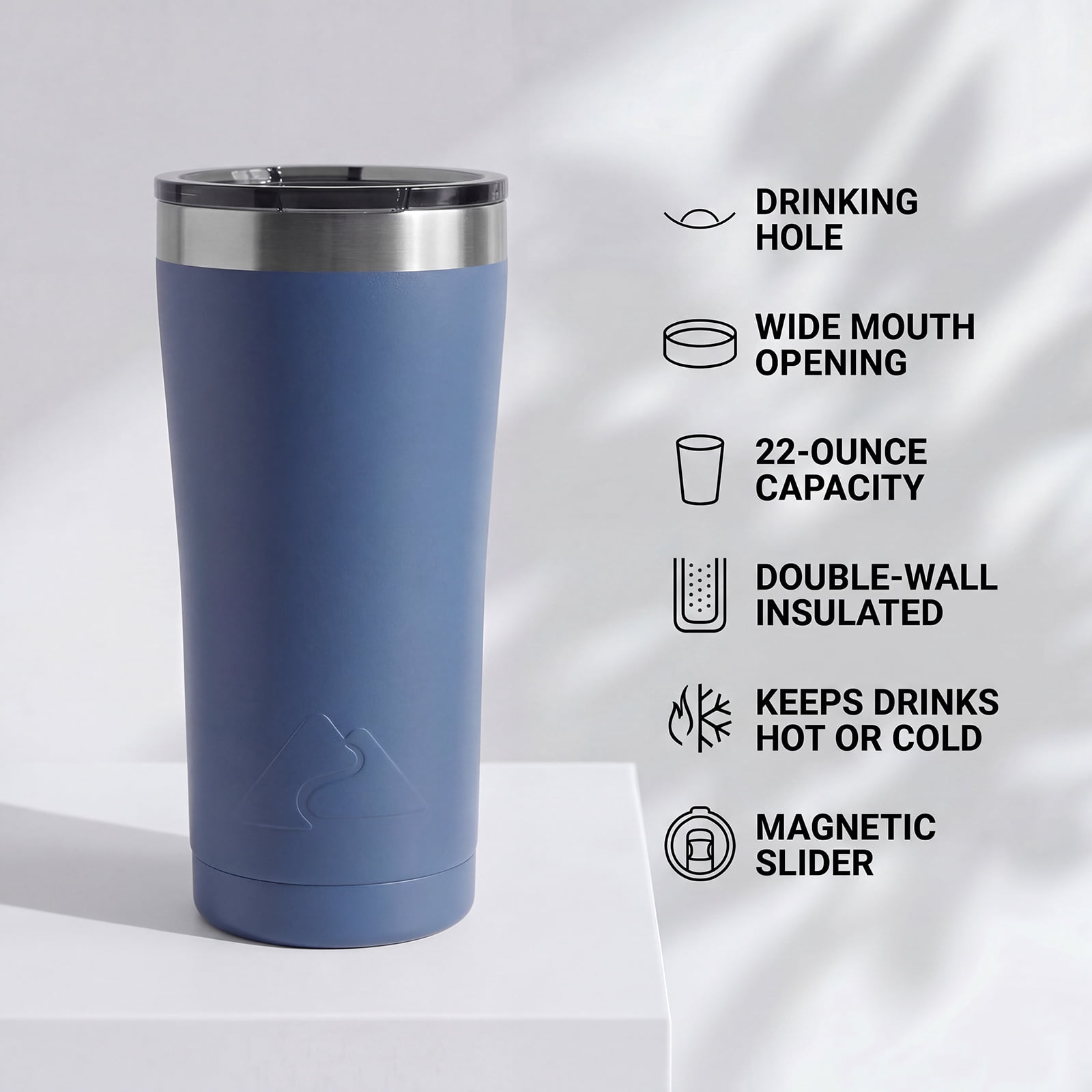 Ozark Trail Stainless Steel 22 oz Insulated Tumbler - Blue Indigo