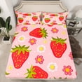 thumbnail image 2 of Castle Fairy Children Teens Flower Strawberry 4Pcs Bed Sheets,Polka Dots King Sheets,Cartoon Fruit Super Cozy Sheet Set,Luxury Bedroom Decor, 2 of 7